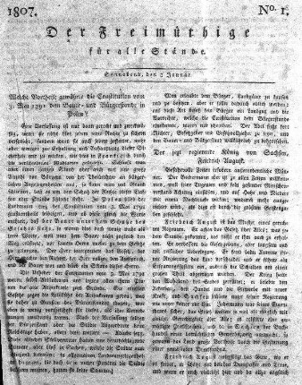 5.1807: Der Freimüthige oder Ernst und Scherz : ein Unterhaltungsblatt