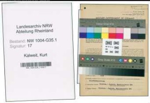 Entnazifizierung Kurt Kalweit , geb. 13.10.1916 (Filmvorfuehrer)