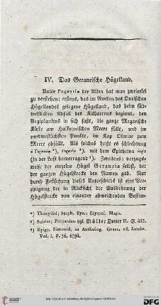 IV: Das Geraneische Hügelland
