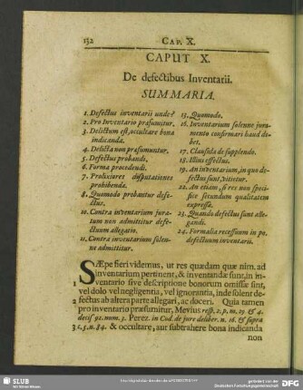 Caput X. De defectibus Inventarii