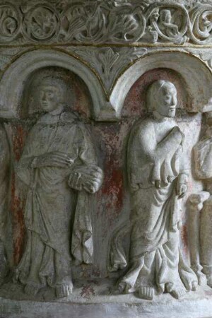 Deutschland. Niedersachsen. Rastede. Sankt Ulrich Kirche von 1059. Taufbecken von 1250. Detail