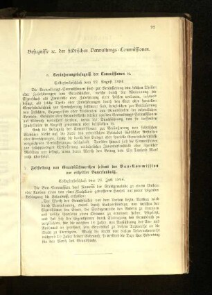 Gefugnisse der städtischen Verwaltungs-Commissionen.