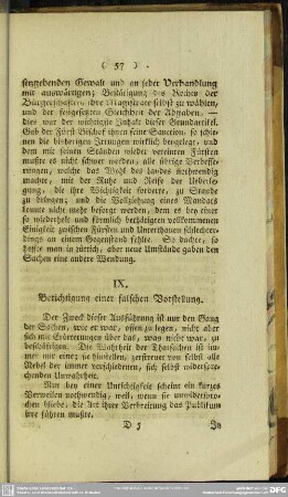 IX. Berichtigung einer falschen Vorstellung