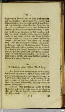 IX. Berichtigung einer falschen Vorstellung