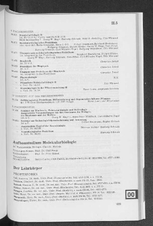 Aufbaustudium Molekularbiologie