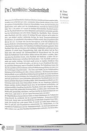 Die Darmstädter Studentenschaft