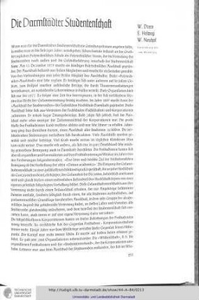 Die Darmstädter Studentenschaft