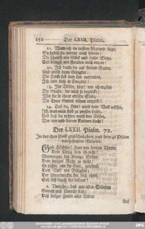 Der LXXII. Psalm. 72.