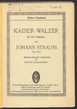Kaiser-Walzer : for full orchestra : op. 437