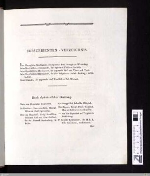 Subscribenten-Verzeichnis