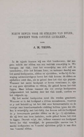 Nieuw bewijs voor de stelling van euler, bewezen voor convexe lichamen.