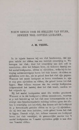 Nieuw bewijs voor de stelling van euler, bewezen voor convexe lichamen.