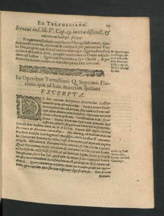 Ex Operibus Tertulliani Q. Septimii Florentis quae ad hanc materiam spectant.