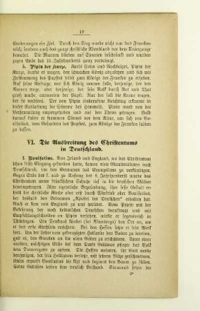 VI. Die Ausbreitung des Christentums in Deutschland