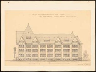 Gymnasium Berlin-Lichterfelde: Ansicht Drakestraße 1:200