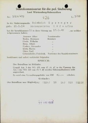 Sprenger, Friedrich