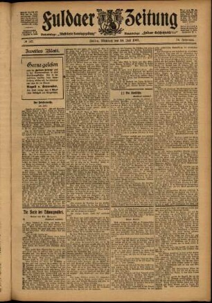 Zweite Ausgabe vom Mittwoch, den 24. Juli 1907.