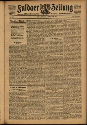 Zweite Ausgabe vom Mittwoch, den 24. Juli 1907.