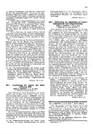 Verpflichtung der Jugend und Schulentlassung 1944 : [Erziehung] ; [Für das Reich] ; [Amtliche Erlasse] ; [Amtlicher Teil]