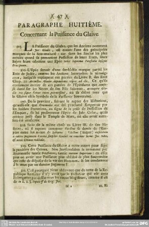 Paragraphe Huitiéme. Concernant la Puissance du Glaive