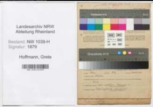 Entnazifizierung Grete Hoffmann , geb. 21.04.1912 (Arzthelferin)