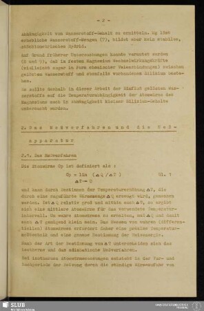 2. Das Meßverfahren und die Meßapparatur