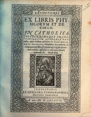 Assertiones ex libris Physicorum, et de coelo