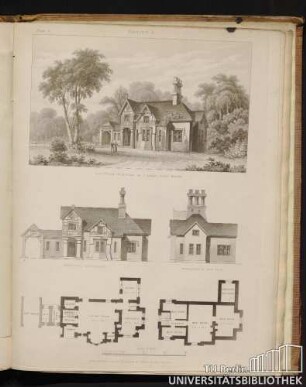 Plate 5. Design 2. A cottage intended as a small farm house. Principal elevation. Elevation A, see plan.