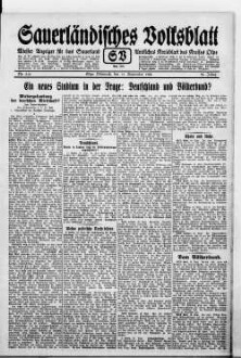 Sauerländisches Volksblatt : aeltester Anzeiger des Sauerlandes : ueber 100 Jahre Heimat- und Kreisblatt im Kreise Olpe : Tageszeitung für Politik, Unterhaltung und Belehrung