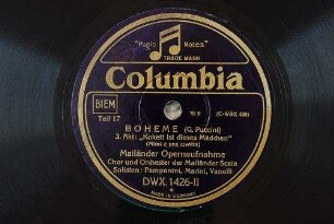 Boheme : 3. Akt: "Kokett ist dieses Mädchen" (Mimi è una civetta) / (G. Puccini)