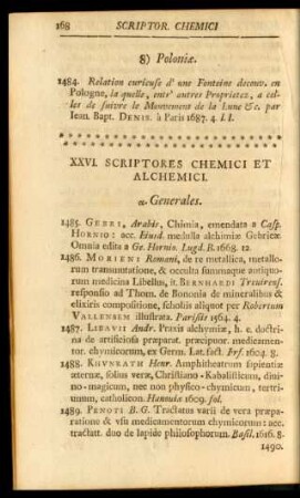 XXVI. Scriptores chemici et alchemici