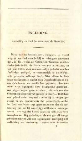 Inleiding. Aanleiding en doel der reize naar de Molukken