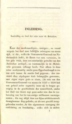 Inleiding. Aanleiding en doel der reize naar de Molukken