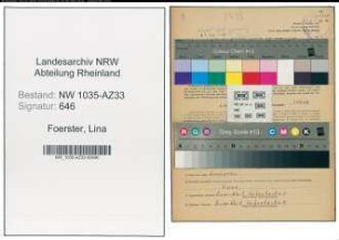 Entnazifizierung Lina Foerster , geb. 28.02.1916 (Stenotypistin)