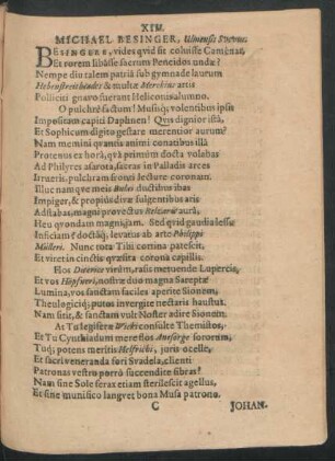 XIII. Michael Besinger, Ulmensis Suevus.