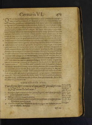 Observatio XXII. Transigens super crimine aliquo, an et quando pro confesso et conuicto habeatur?