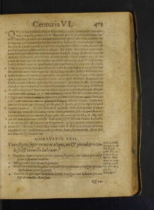 Observatio XXII. Transigens super crimine aliquo, an et quando pro confesso et conuicto habeatur?
