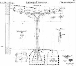 Sigmaringen: Empfangsgebäude Bahnsteigdach Stielbinder