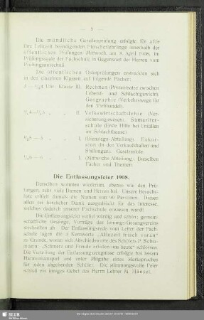 Die Entlassungsfeier 1908