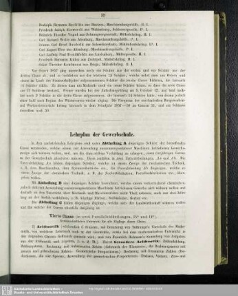 Lehrplan der Gewerbschule