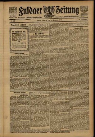 Zweite Ausgabe vom Samstag, den 28. Dezember 1907.