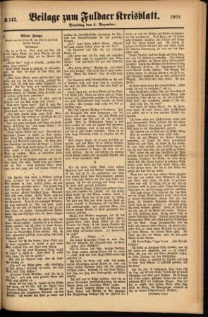 Zweite Ausgabe vom Dienstag, den 04. Dezember 1900.
