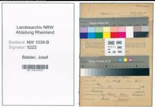 Entnazifizierung Josef Balster , geb. 12.02.1886 (Arbeiter)
