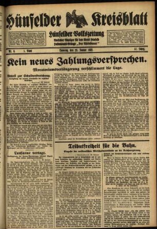 Erste Ausgabe vom Samstag, den 23. Januar 1932.