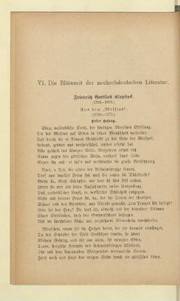 VI. Die Blütezeit der neuhochdeutschen Literatur