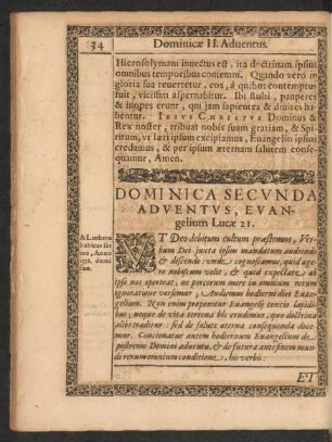 Dominica Secunda Adventus, Evangelium Lucae 21.