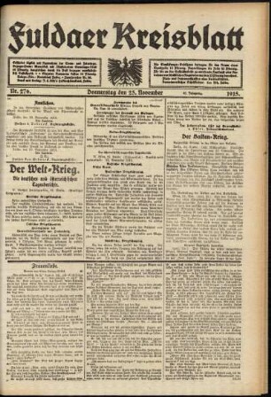Ausgabe vom Donnerstag, den 25. November 1915.
