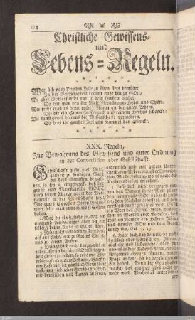 Christliche Gewissens- und Lebensregeln.