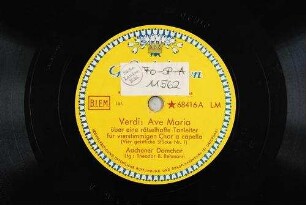 Ave Maria : über eine rätselchafte Tonleiter für vierstimmigen Chor a capella; (vier geistliche Stücke Nr. 1) / Verdi