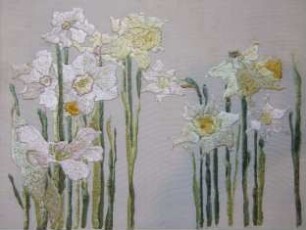 Blumenbild mit Narzissen, Osterglocken und Tulpen